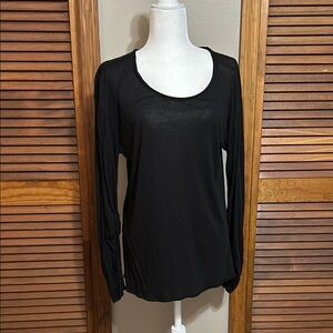 FP Movement by Free People Black Scoop Neck Long Sleeve Top
